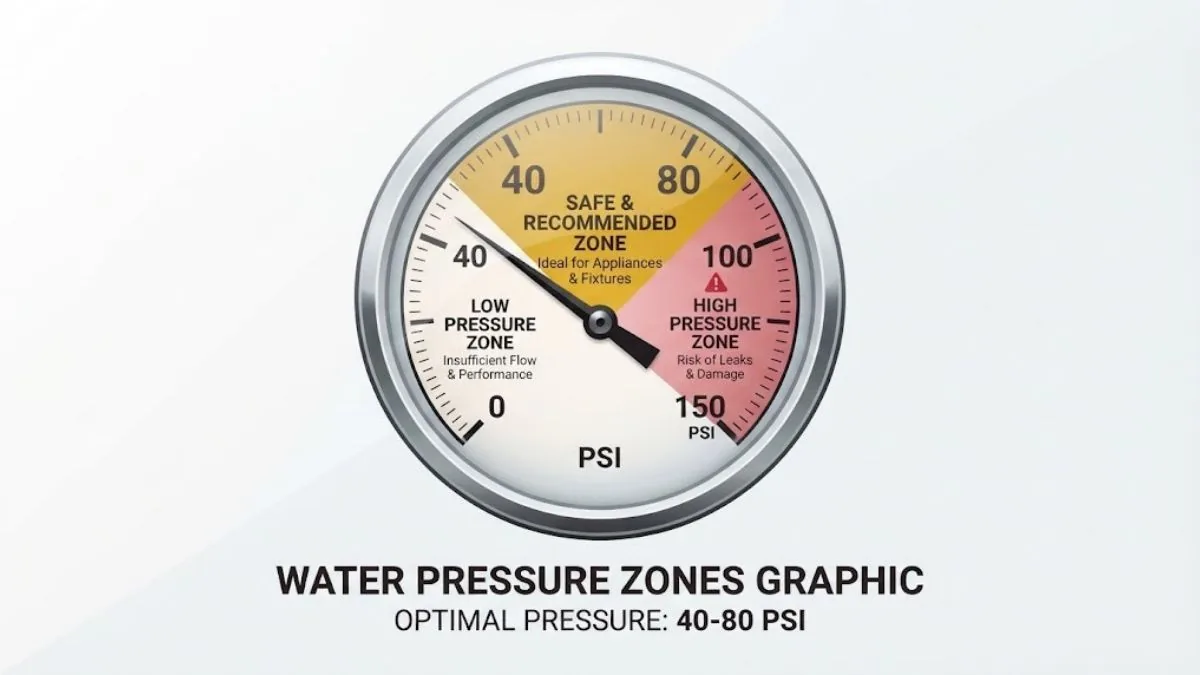 Pressure gauge graphic showing weak, comfortable and too high zones