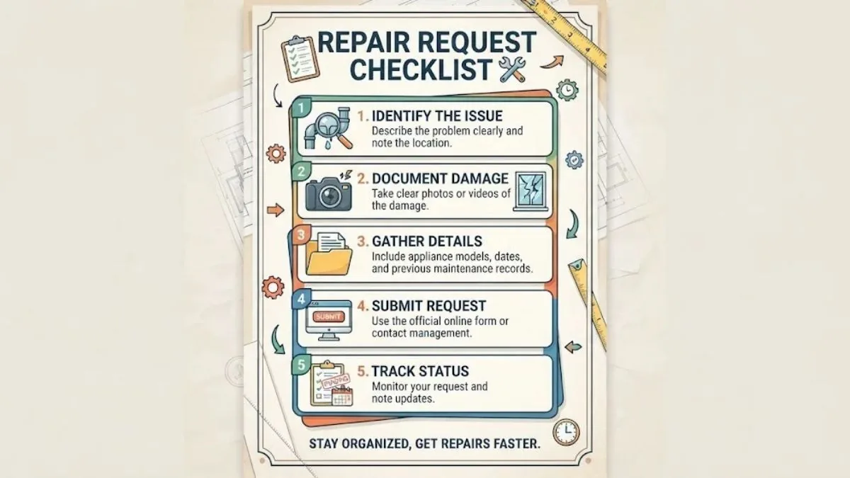 Checklist for reporting a plumbing problem to a landlord